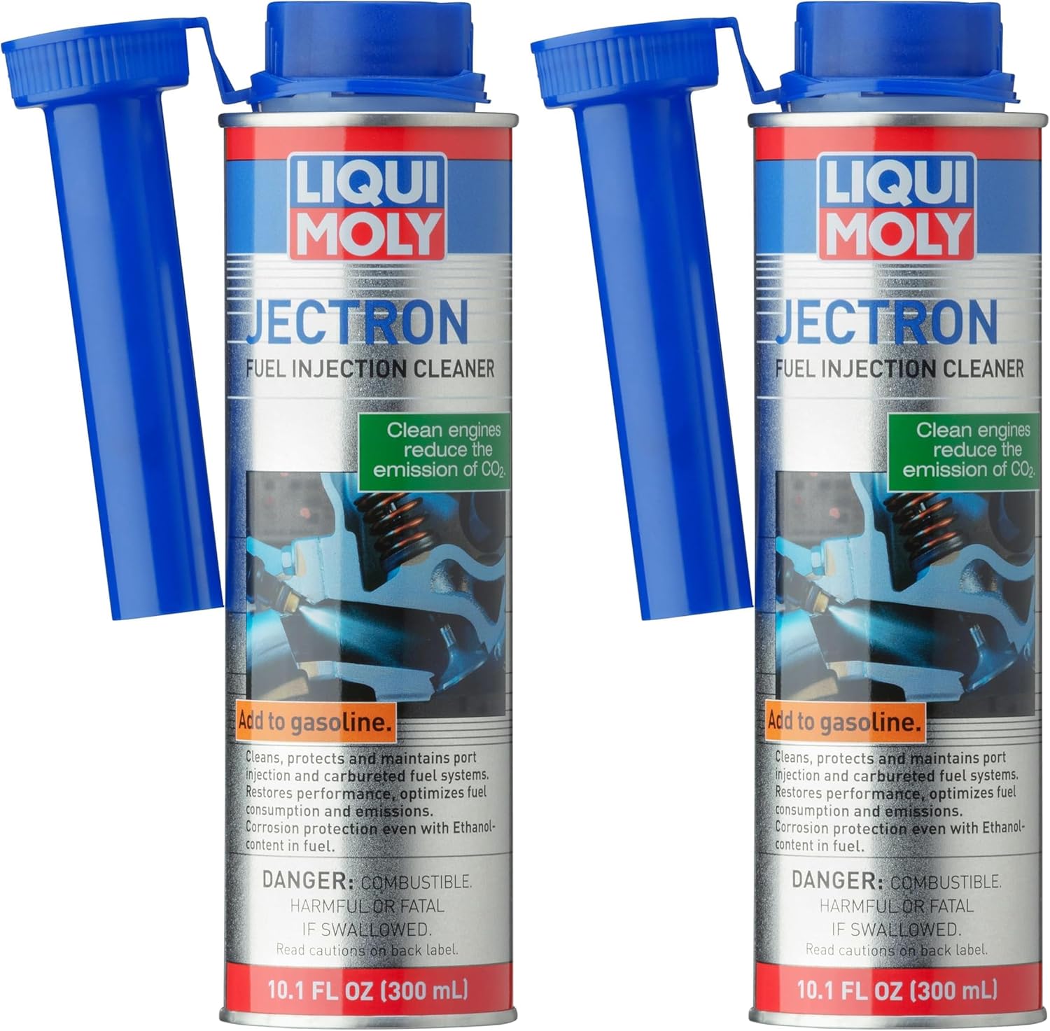 Liqui Moly 2007 Jectron Gasoline Fuel Injection Cleaner - 300 ml, Blue (Pack of 2) 10.14 Fl Oz (Pack of 2 )