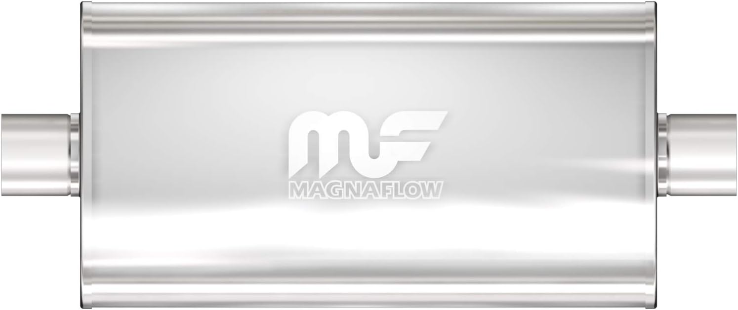 MagnaFlow Performance Exhaust Muffler 12579: 3"/3" Inlet/Outlet, 5x11x22" Oval, Stainless Steel, Satin Finish 3 in. Inlet/Outlet
