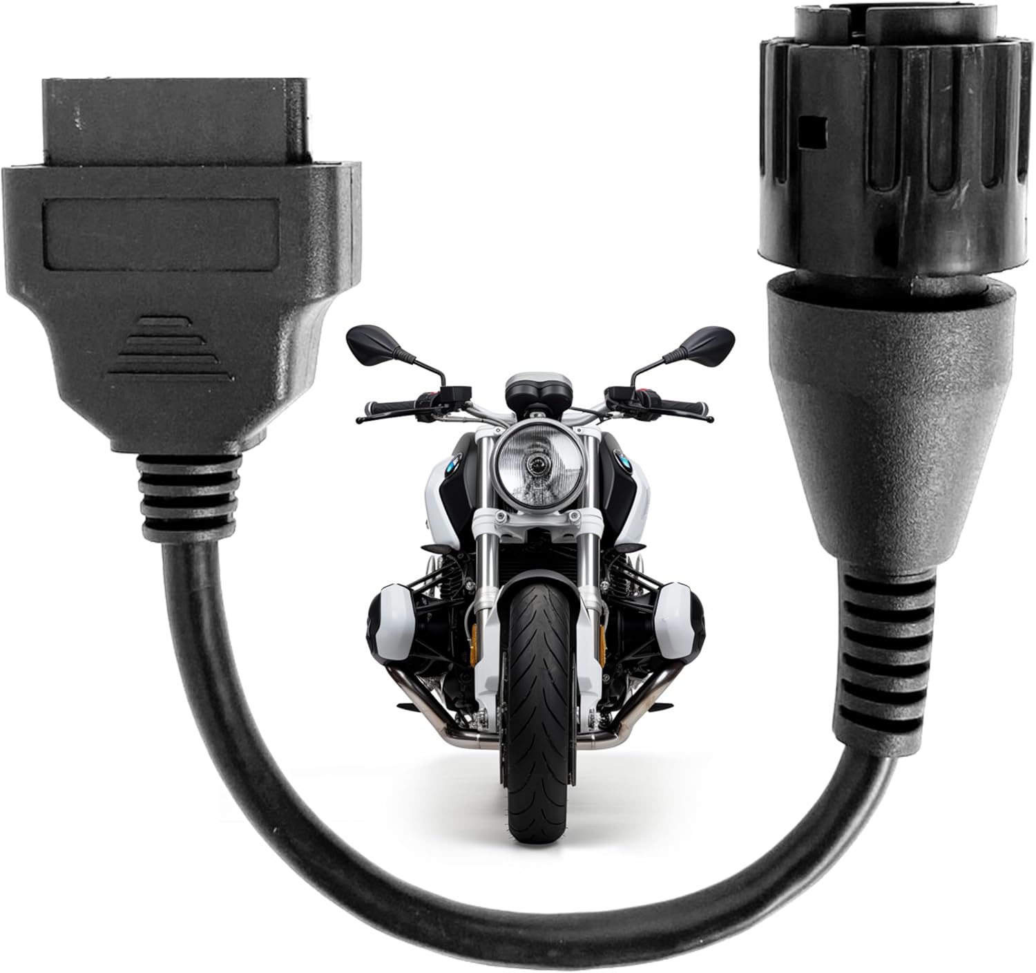 OHP 10 to 16 Pin OBD2 Adapter for BMW Motorcycles - Compatible with GS-911 Diagnostic Tool, OBDLink | Quality Mold (Portable)