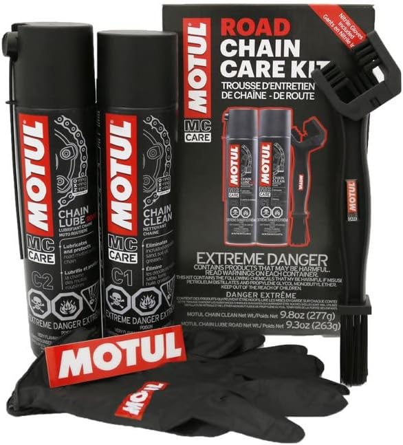 مجموعة تشحيم تنظيف سلسلة الدراجات النارية MOTUL 109767 C1 C2 نظام العناية الكامل MC Road Street