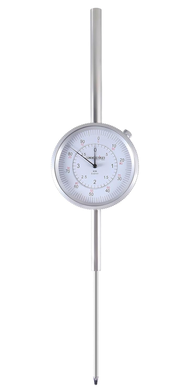 Accusize Industrial Tools - 0-4'' x 0.001'' Dial Indicator with Back Lug, P900-S105 0-4" x 0.001"