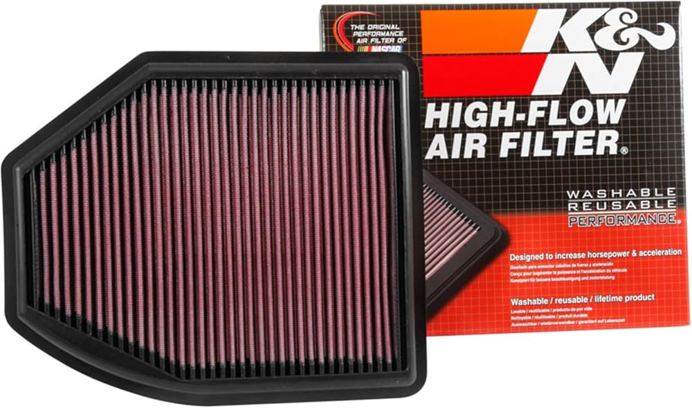 K&N High-Flow Original Lifetime Engine Air Filter: Increase Power: Premium, Washable: Compatible with 2016-2022 Acura: ILX, 33-5035