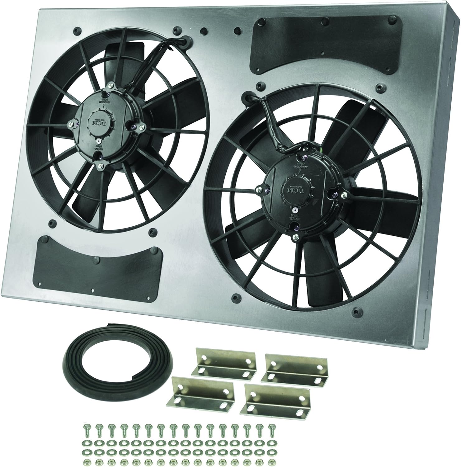 Derale 16833 Dual Radiator Fan with Aluminum Shroud Assembly