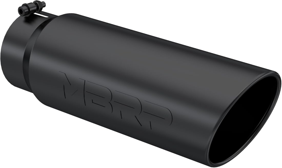 MBRP T5125BLK 6" O.D. Angled Rolled End Exhaust Tip (Black Coated)