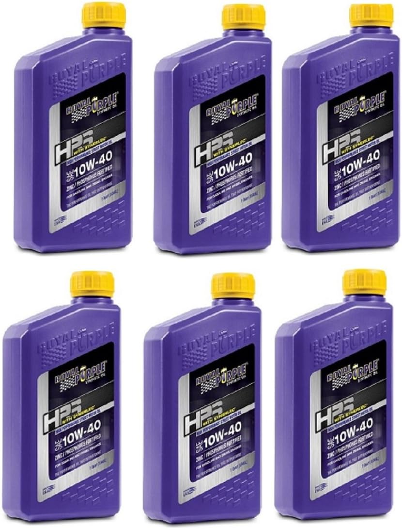 Royal Purple 31140 HPS Street Synthetic Motor Oil 10W-40 for Max Performance Modified Engines 1qt Case of 6