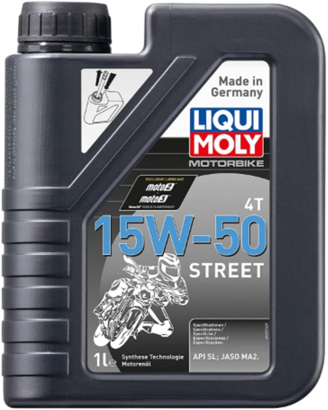 Liqui Moly Motorbike 4T SAE 15W-50 Street | Full Synthetic Motor Oil | 4 Liter | SKU: 20060
