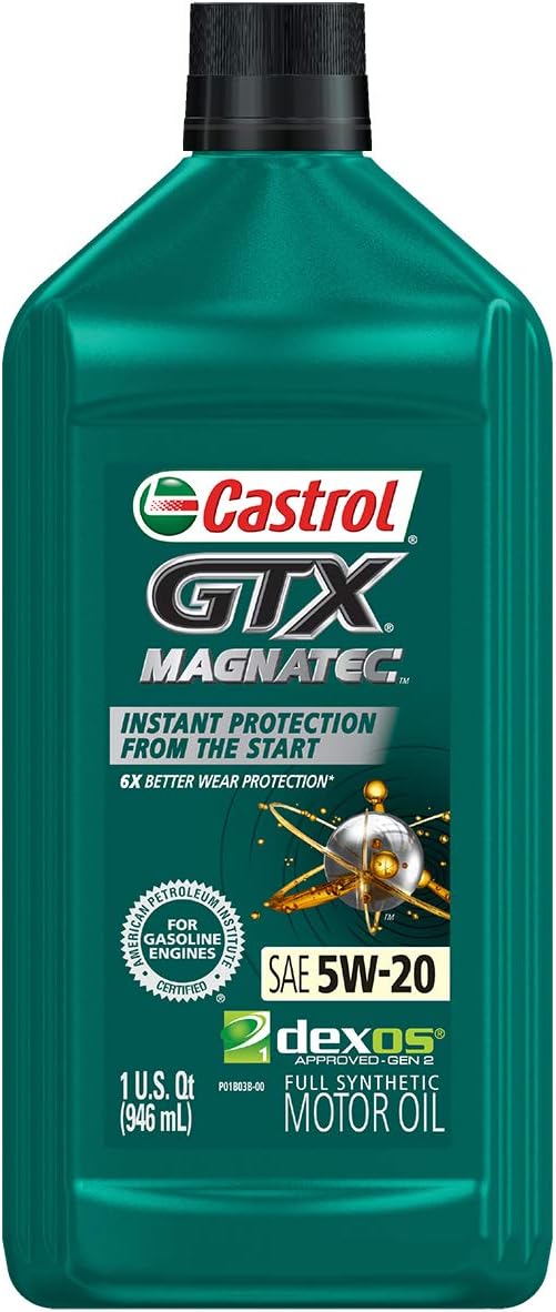 Castrol 06007-6PK GTX Magnatec Green 5W-20 Motor Oil - 6 Quart, (Pack of 6)
