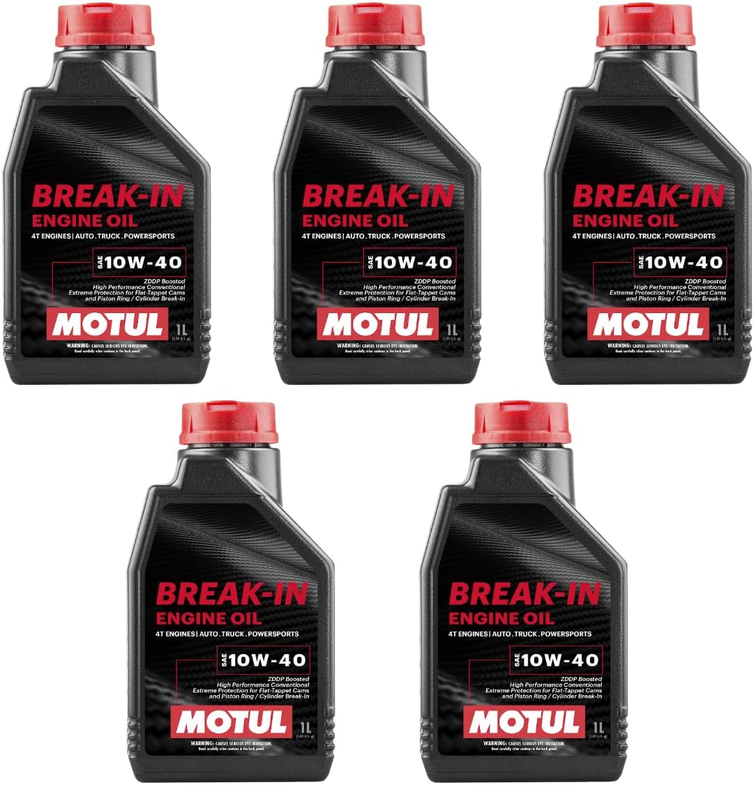 108080 Set of 5 Break-in 10W-40 Mineral Oil 1-Quart Bottles