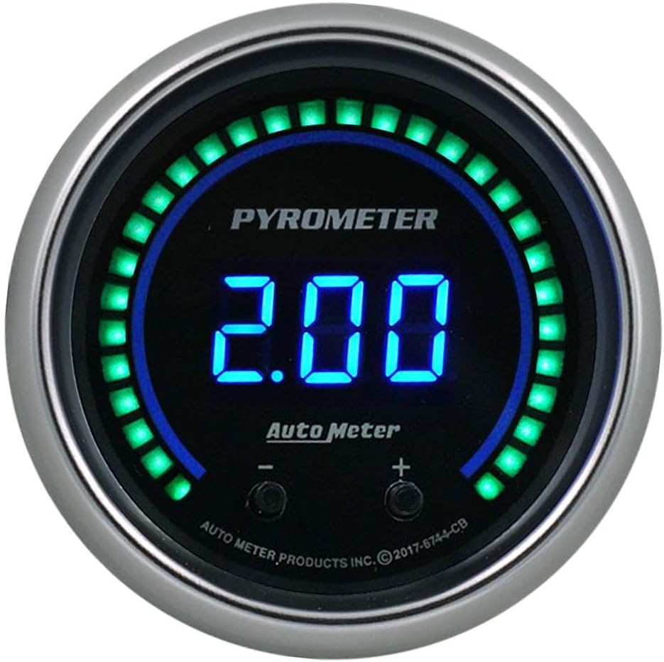 AutoMeter 6744-CB Gauge, Pyrometer, 2 1/16", Two Channel, Selectable, Cobalt Elite Digital