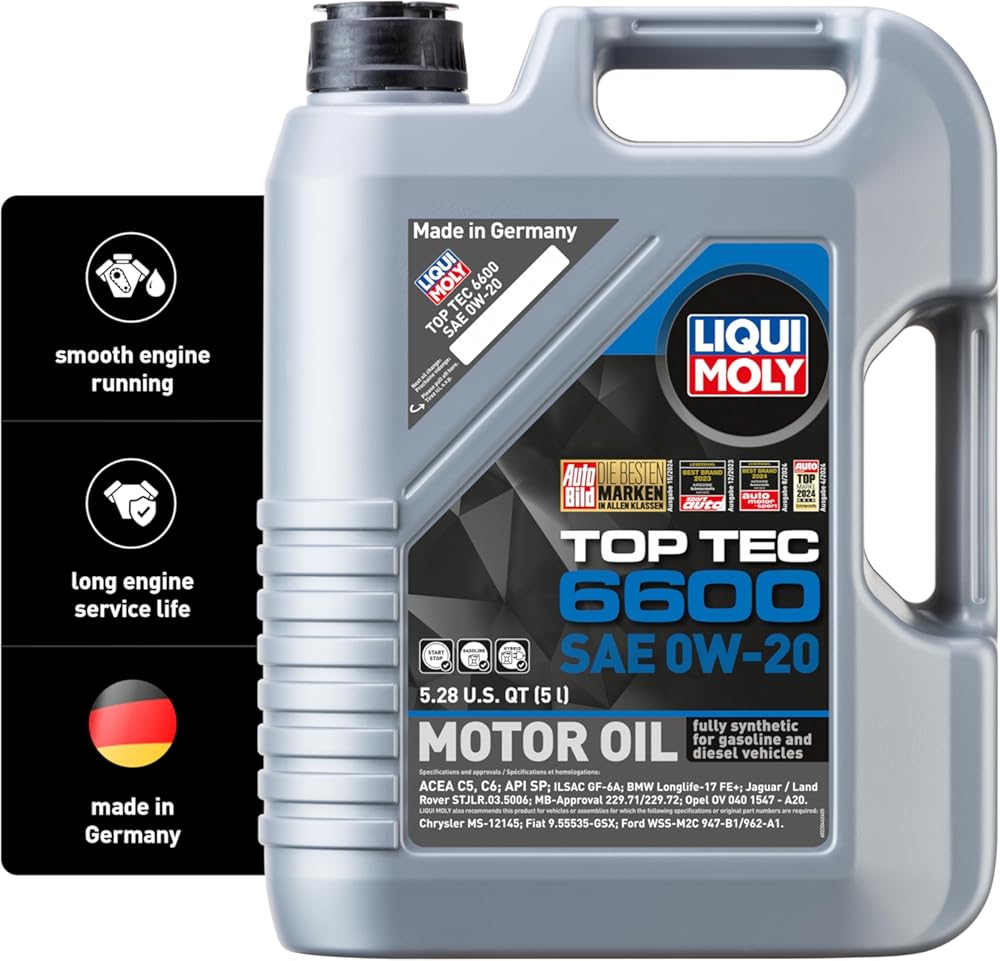 Liqui Moly Top Tec 6600 SAE 0W-20 | Fully synthetic engine oil | 5 Liter | SKU: 22046 1