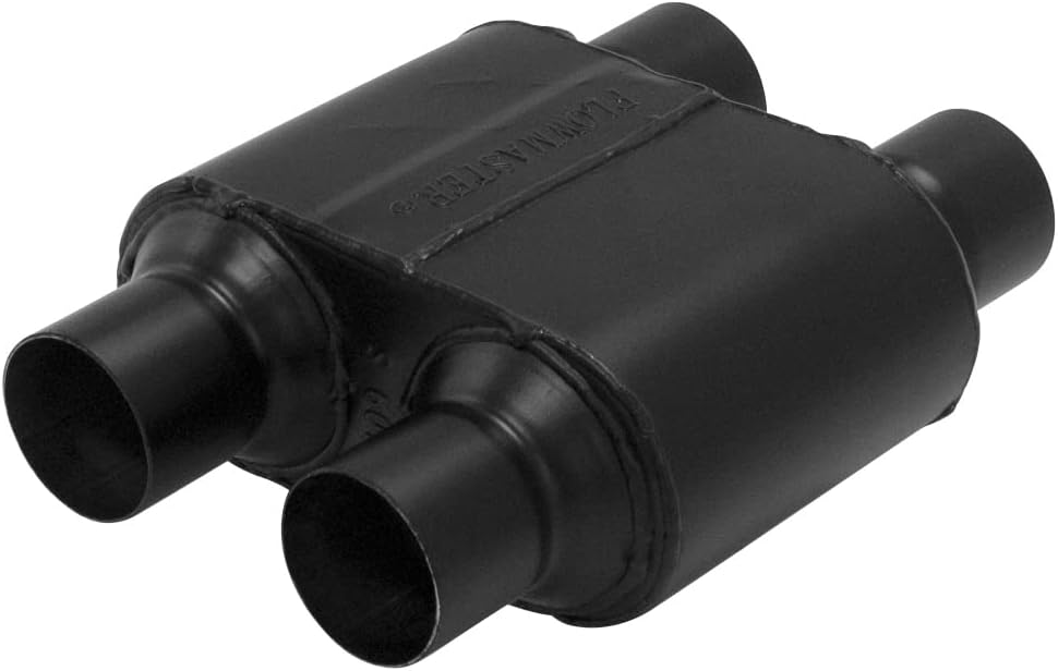 Flowmaster Super 10 Series Chambered Muffler – 2.50” Dual In / 2.50” Dual Out – Race-Inspired Sound – 409 Stainless Steel – Ideal for Muscle Cars, LS Swaps, Drag Cars & Off-Road Build (8425154) Dual In / Dual Out