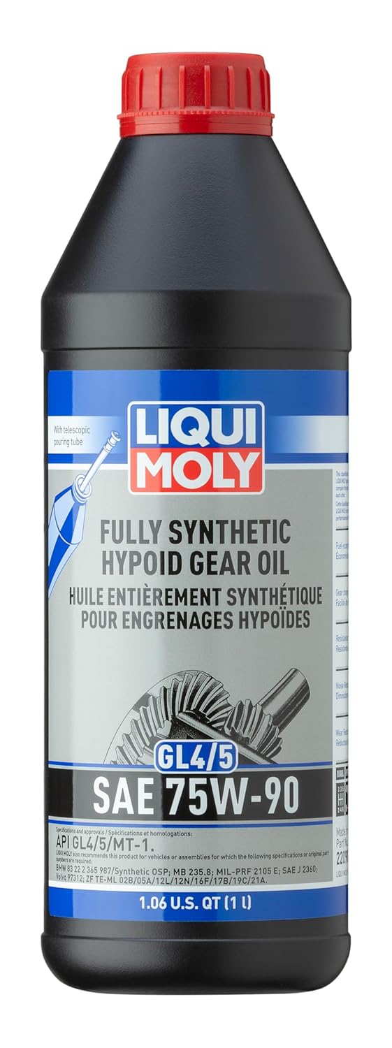 Liqui Moly Fully Synthetic Hypoid Gear Oil GL4/5 SAE 75W-90 | 1 Liter | SKU: 22090, Black