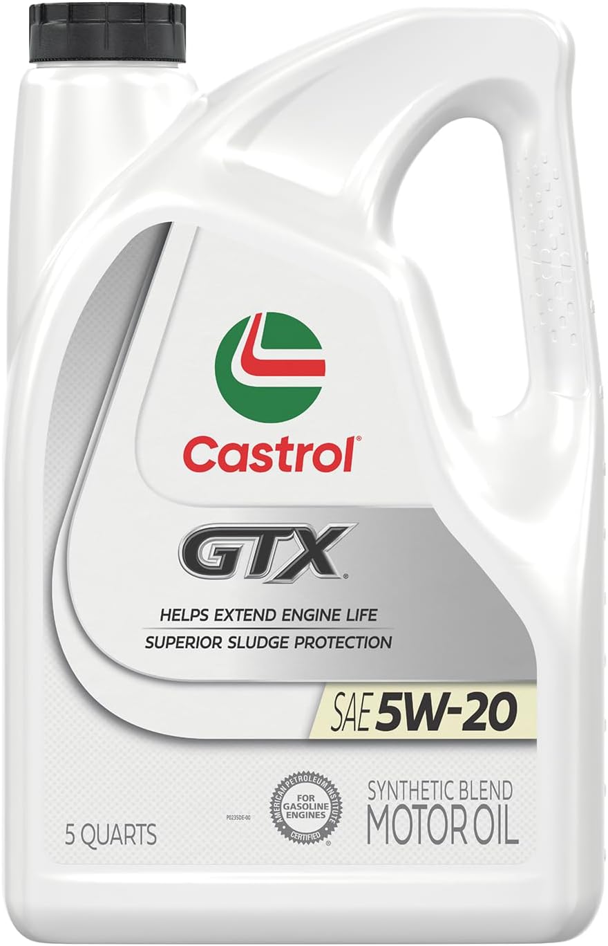 Castrol GTX 5W-20 Synthetic Blend Motor Oil, 5 Quarts