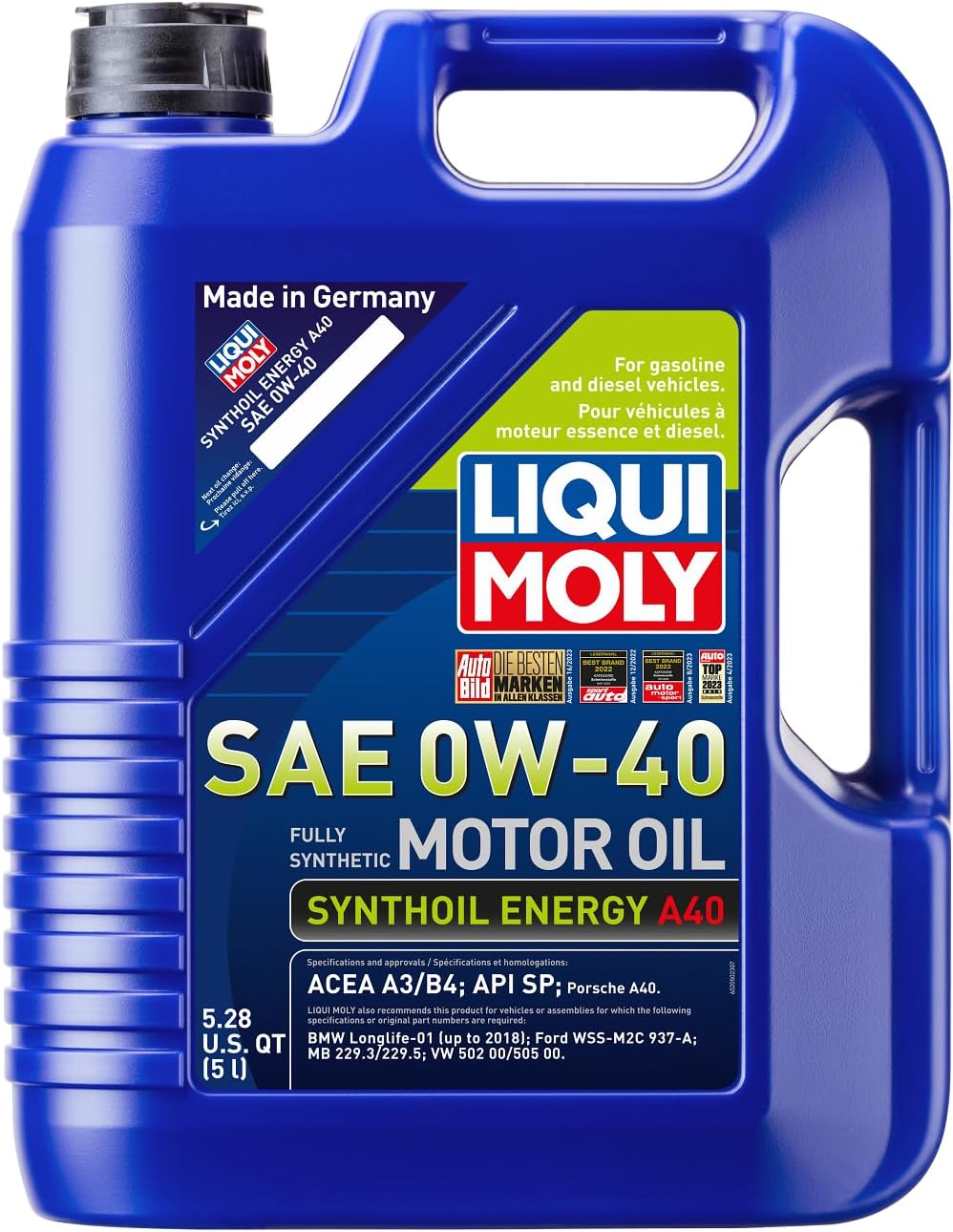LIQUI MOLY Synthoil Energy A40 SAE 0W-40 | 5 L | Fully synthetic engine oil | SKU: 2050 5 Liter