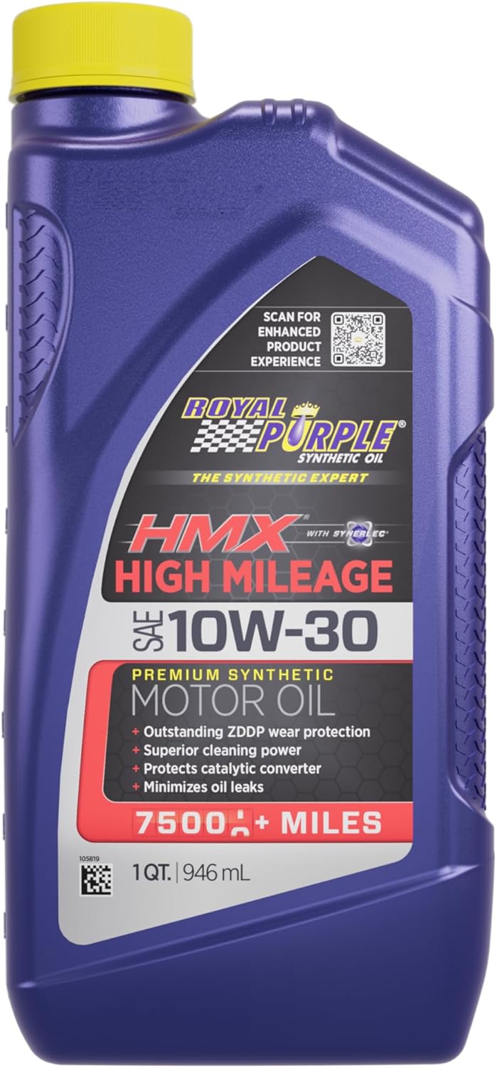 Royal Purple 11746 HMX SAE 10W-30 High-Mileage Synthetic Motor Oil - 1 Quart Purple 1 Quart