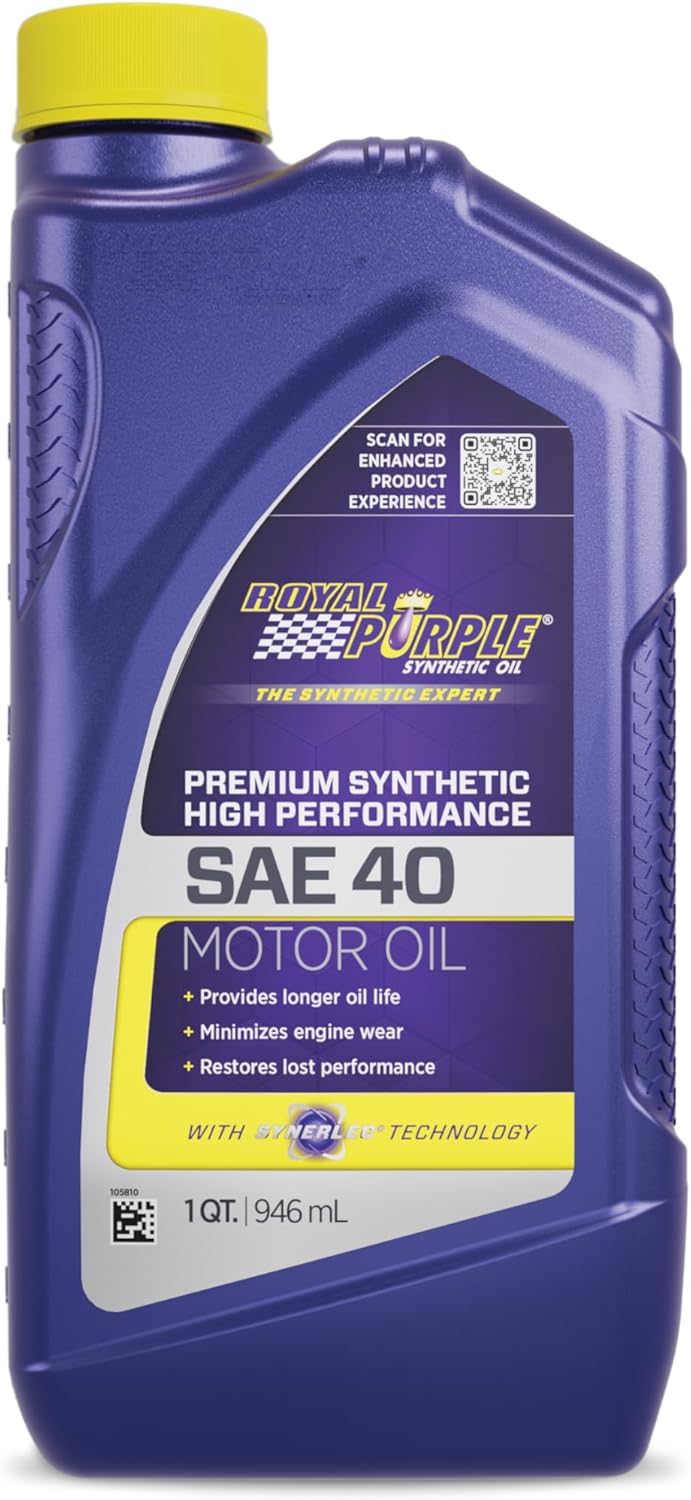 Royal Purple 1040 06040-6PK API-Licensed Heavy Duty SAE 40 High Performance Synthetic Motor Oil - 1 qt. (Case of 6) 1 Quart, Case of 6