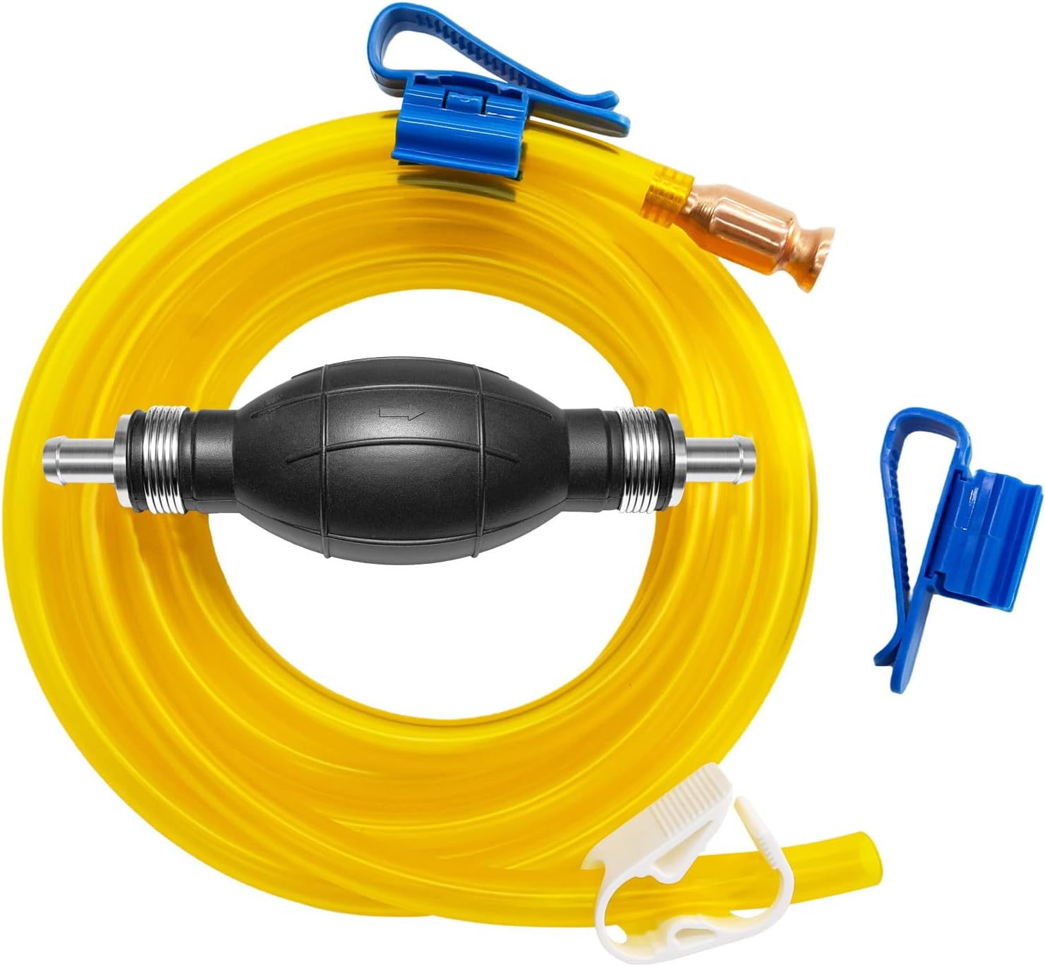Gasoline Transfer Pump - Fuel Pump, Portable Hand Fuel Siphon Pump, Portable Fuel Pump for Gasoline, Oil, Diesel, Water, Liquid, Fluid, High Flow Gas Pump Transfer with 10 Ft PVC Siphon Hose 15mm-SET01