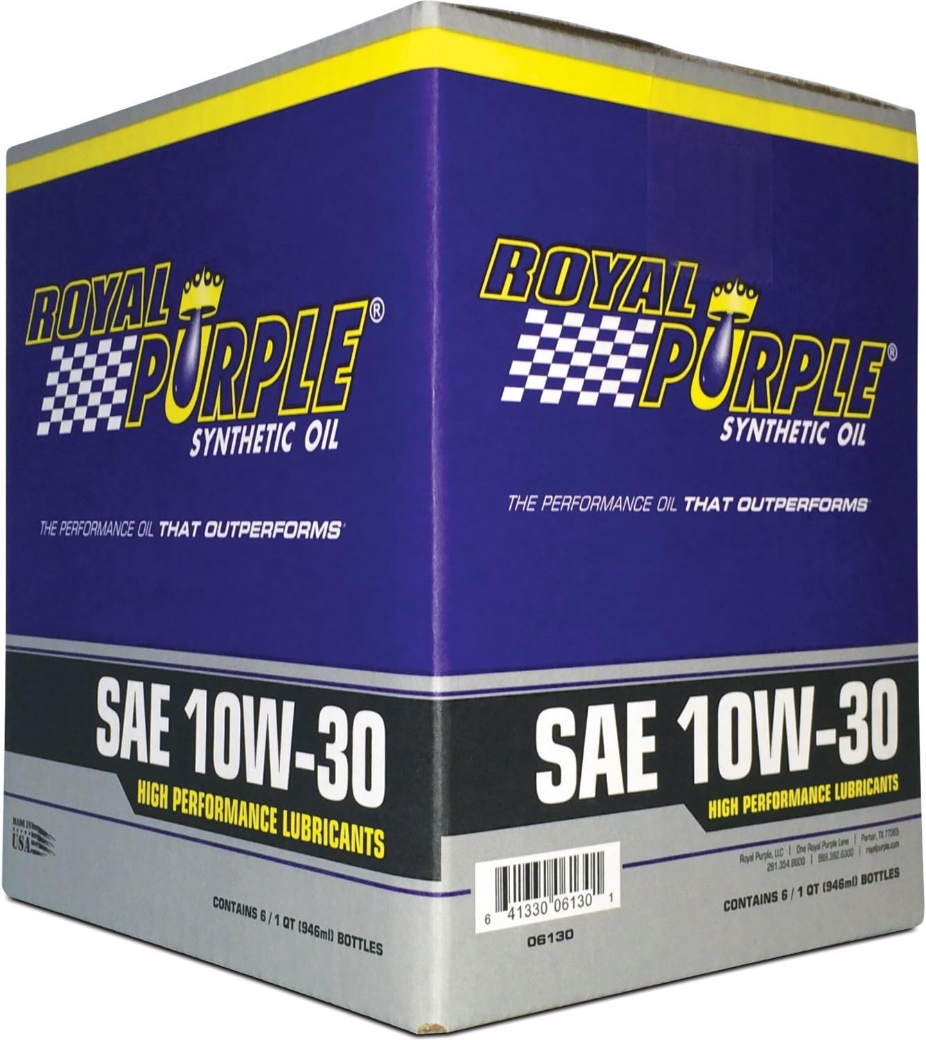 Royal Purple 01130 SAE Multi-Grade Synthetic Motor Oil 10W30 Pack of 6 Quarts