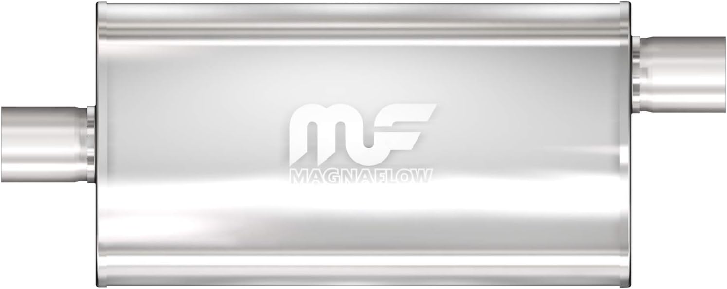 MagnaFlow Performance Exhaust Muffler 12589: 3"/3" Inlet/Outlet, 5x11x22" Oval, Stainless Steel, Satin Finish 3 in. Inlet/Outlet