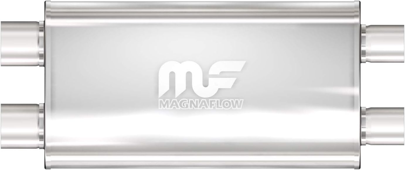 MagnaFlow Performance Exhaust Muffler 12599: 3"/3" Inlet/Outlet, 5x11x22" Oval, Stainless Steel, Satin Finish 3 in. Inlet/Outlet