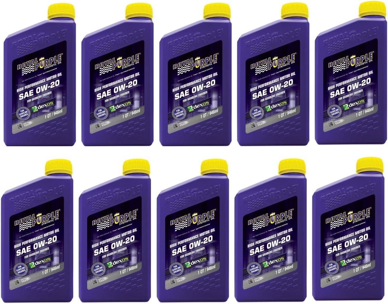 Royal Purple API-Licensed SAE 0W-20 High Performance Synthetic Motor Oil - (Pack of 10)