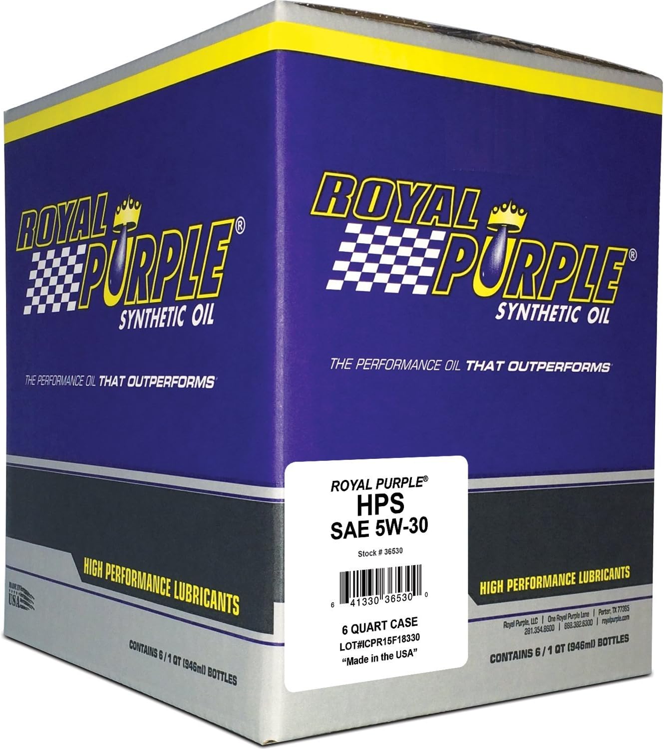 Royal Purple 31530 / 301150 HPS Street Synthetic Motor Oil 5W30 Pack of 6 Quarts