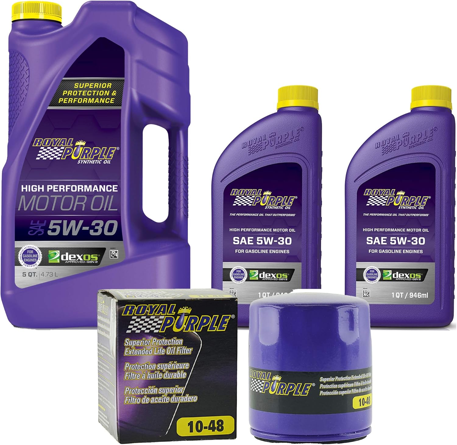 Royal Purple SAE 5W-30 Synthetic Motor Oil 7 quarts and a Royal Purple 10-48 Extended Life Premium Oil Filter (485W307QT) HP5W-30