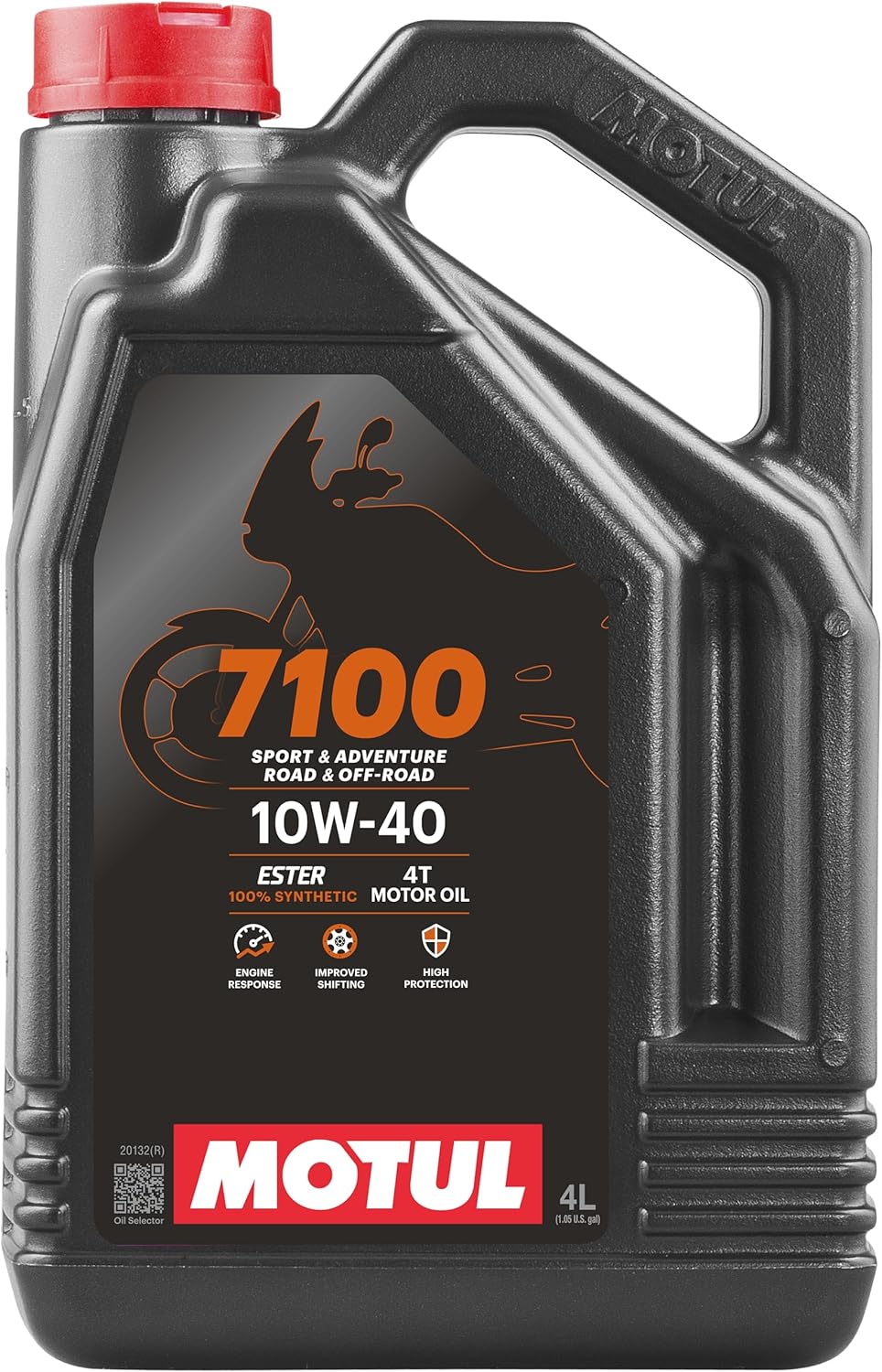 زيت تشحيم دراجات نارية عالي الأداء MOTUL 104092 7100 4T 10W-40، زيت صناعي 100%، 4 أشواط، للطرق الوعرة والمغامرات MA2 Ester، 4 لترات