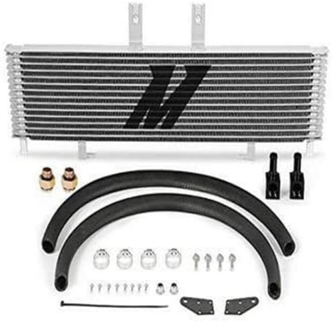 Mishimoto MMTC-DMAX-01SL Transmission Cooler Compatible With Chevrolet/GMC Duramax 6.6 LB7 2001-2003 Silver