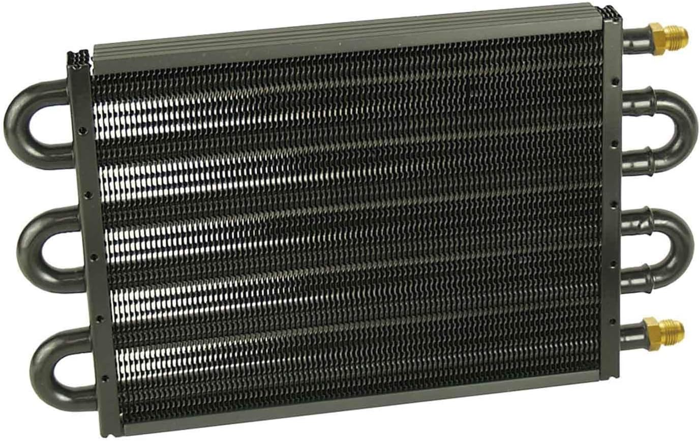مبرد سوائل ديرال، 13.5 × 7.625 × 0.75 بوصة، نوع الأنبوب، مدخل/مخرج ذكر 6 AN، ألومنيوم، طلاء مسحوق أسود، عالمي، كل منها